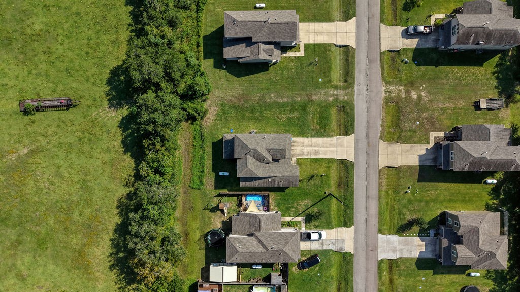 Open space between homes.