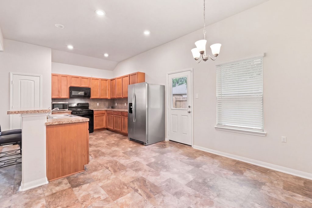 View to the kitchen.