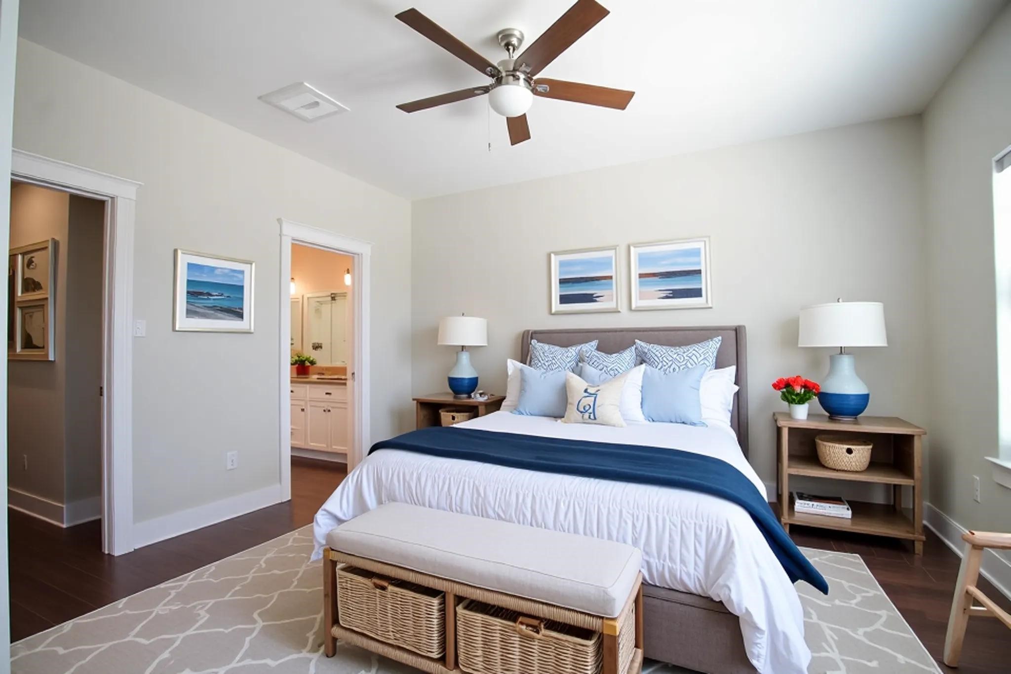 This Expansive Primary Bedroom retreat features generous wall space for multiple furniture configurations and abundant light.