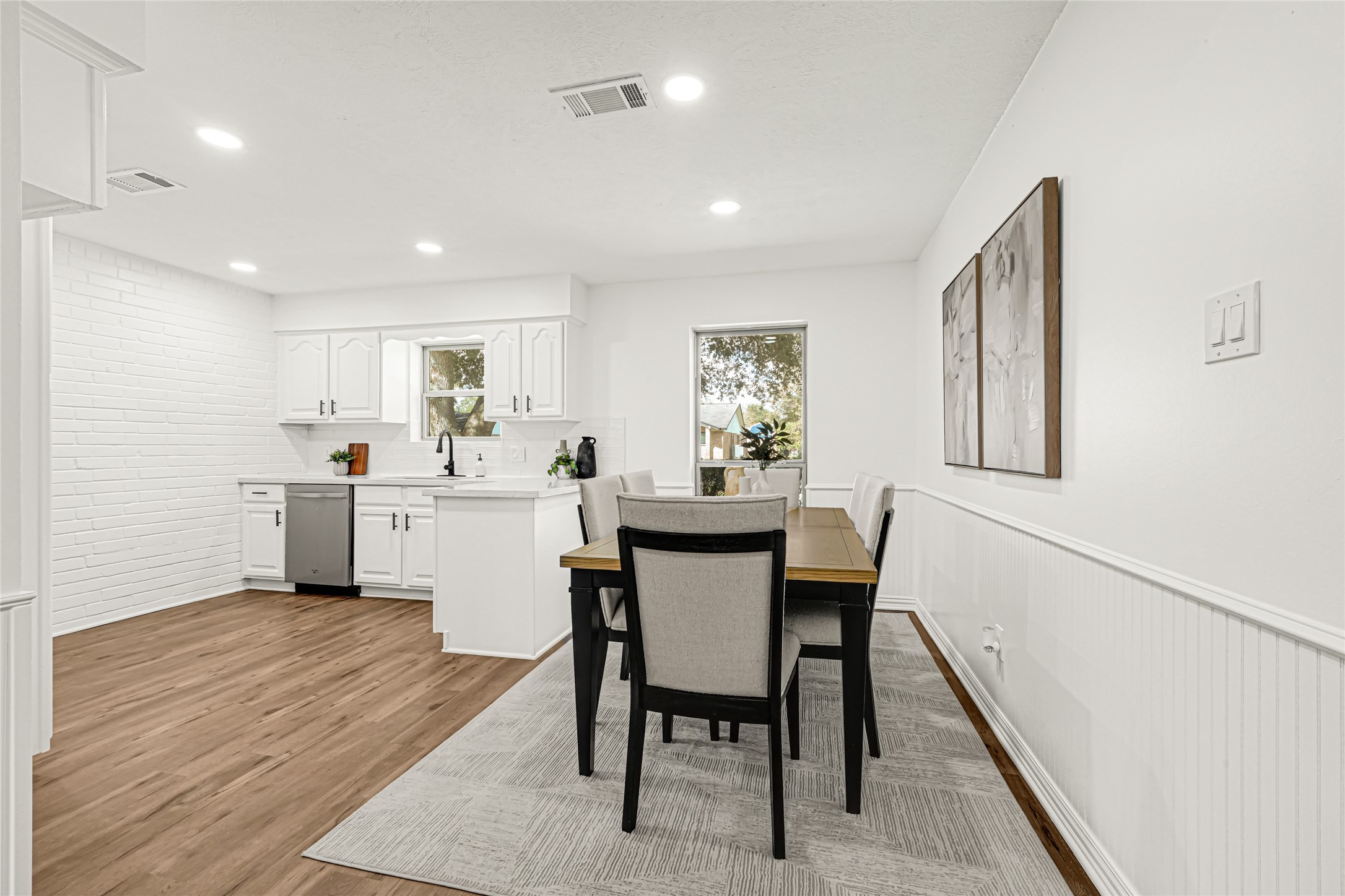 Kitchen space, open to living room Kitchen space, open to living room