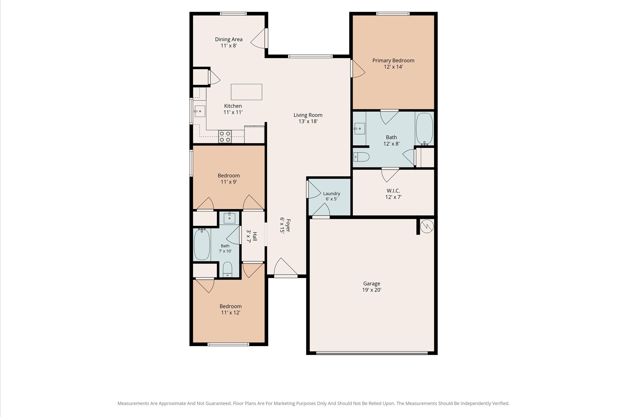 Split floorplan, big kitchen with a fully useable island and a kitchen sink but a big window above it! Large primary room and primary bathroom and large walk in closet.
