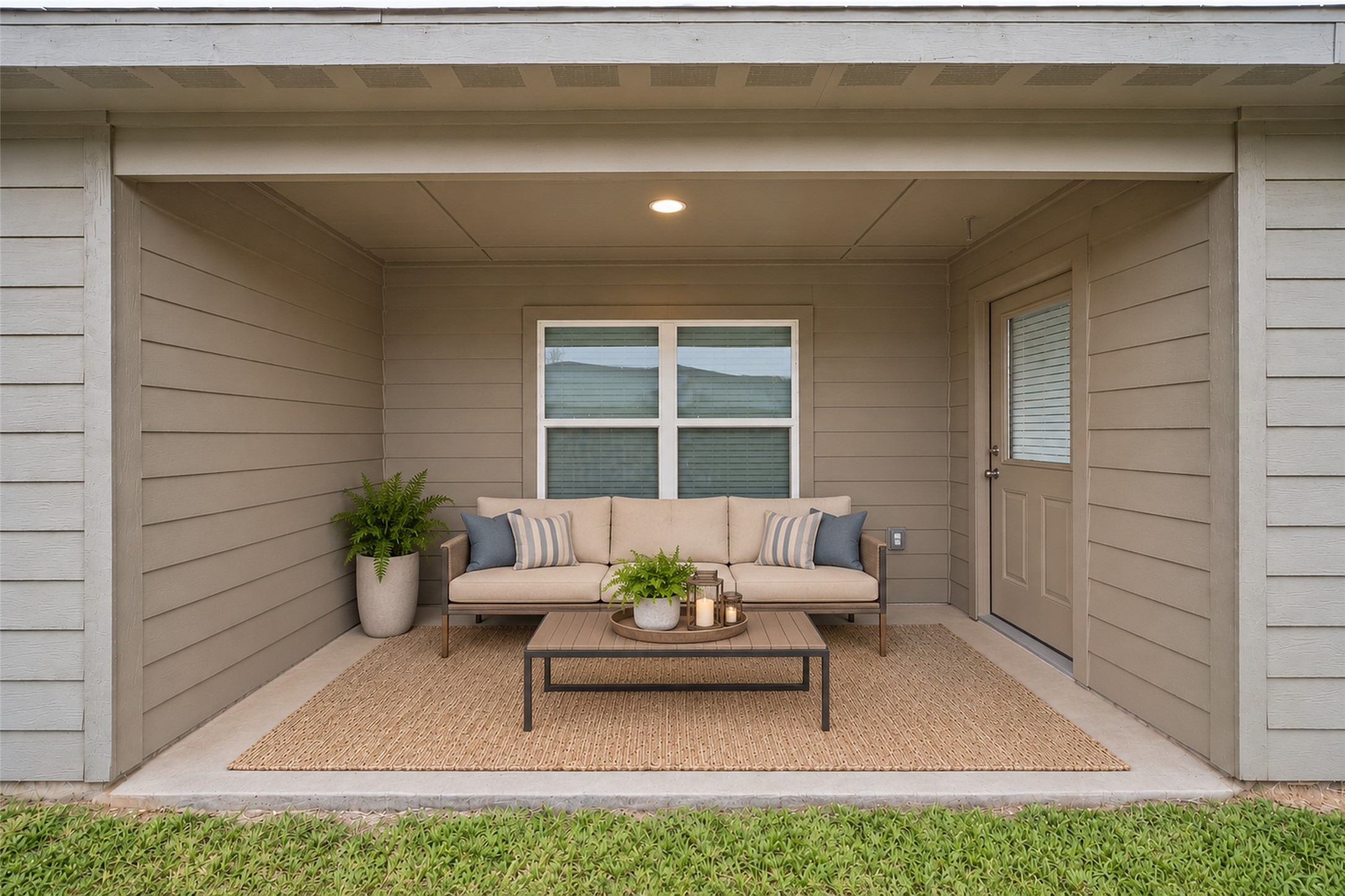 Enjoy your back yard covered patio. Virtually staged.