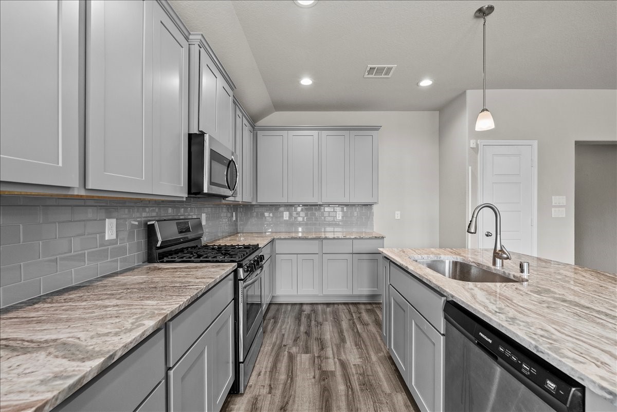 fresh paint and beautiful countertops, and a pantry!