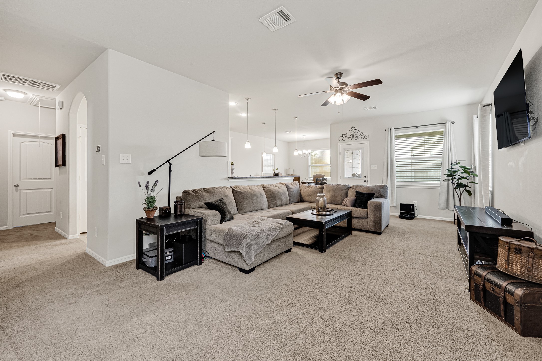 Large living room featuring an open layout.