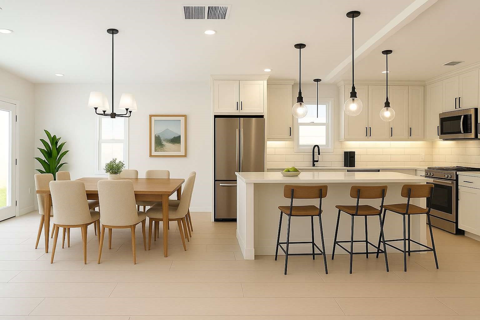 Virtually Staged-kitchen dining area