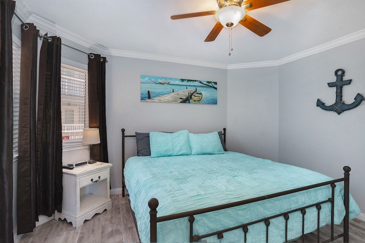 Primary bedroom with king bed