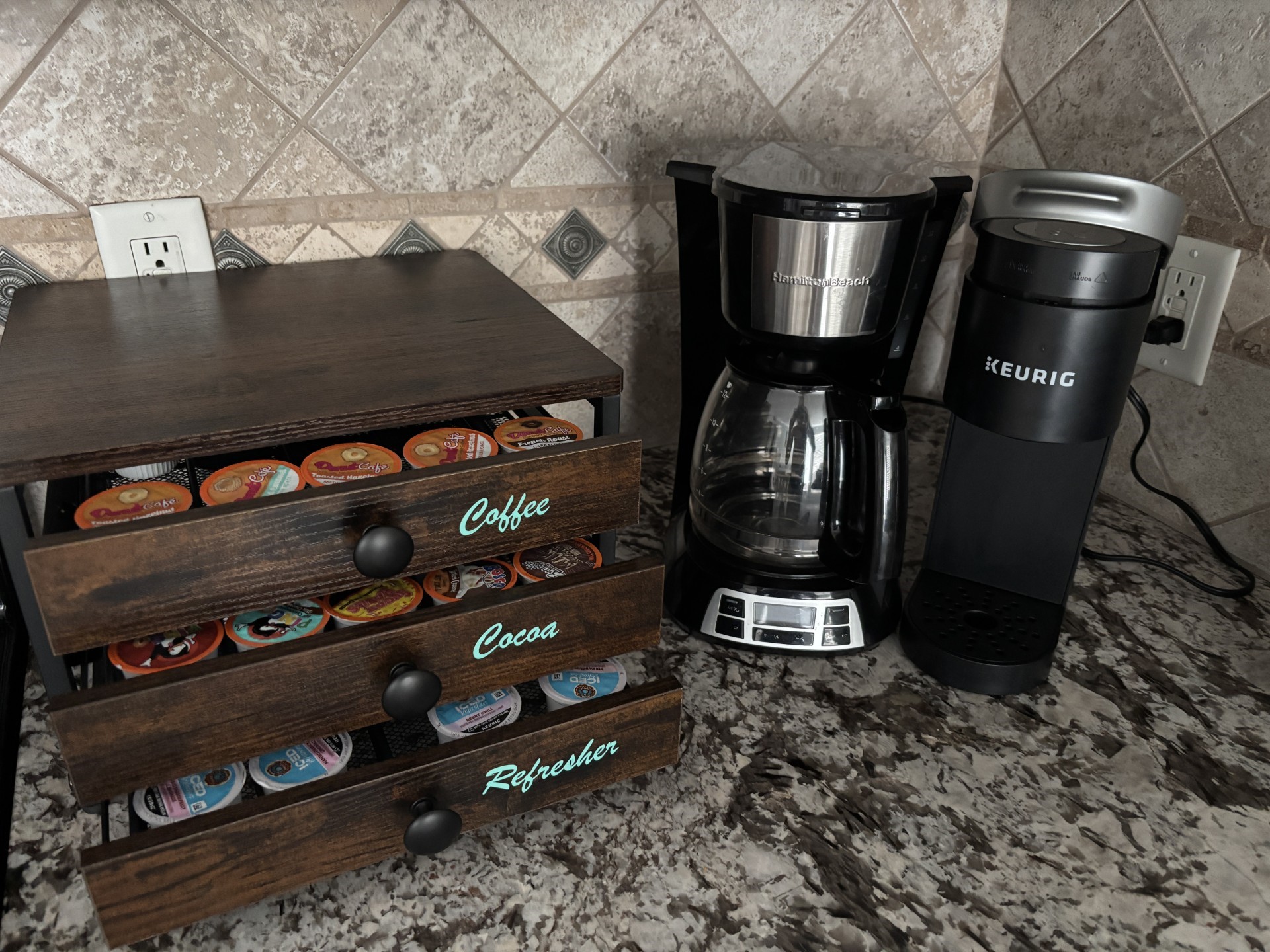 Keurig, drip pot and pods ready for you
