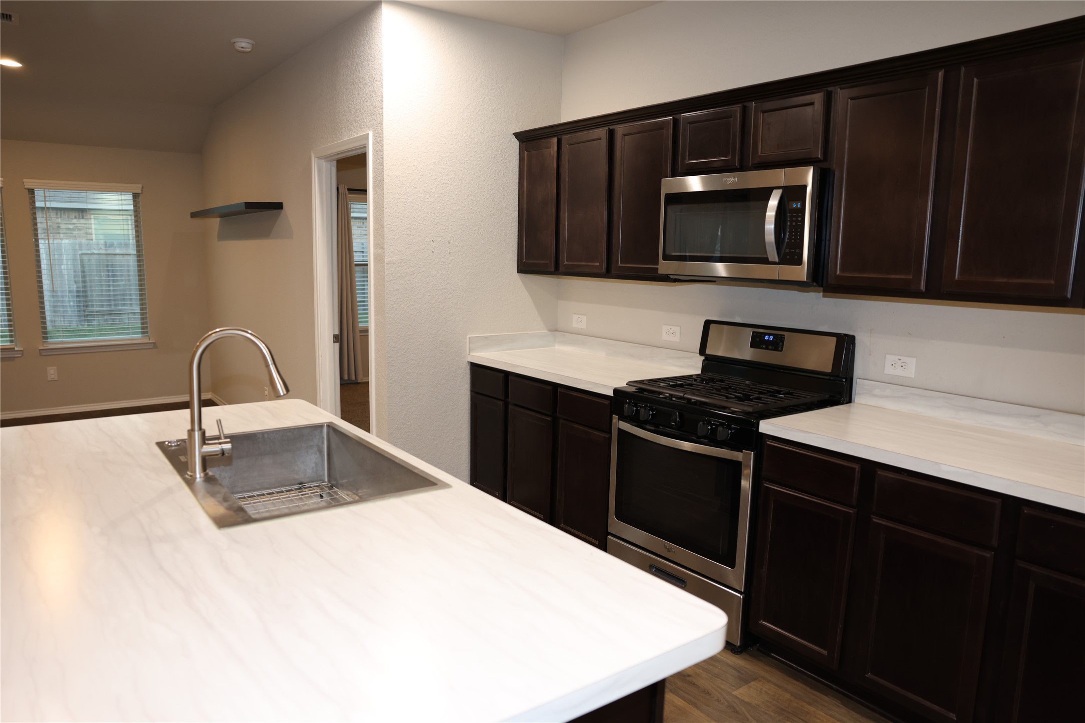Kitchen with island and cabinetry