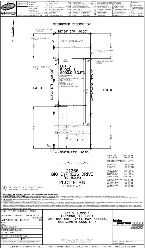 21266 Big Cypress Drive Preliminary Plot Plan