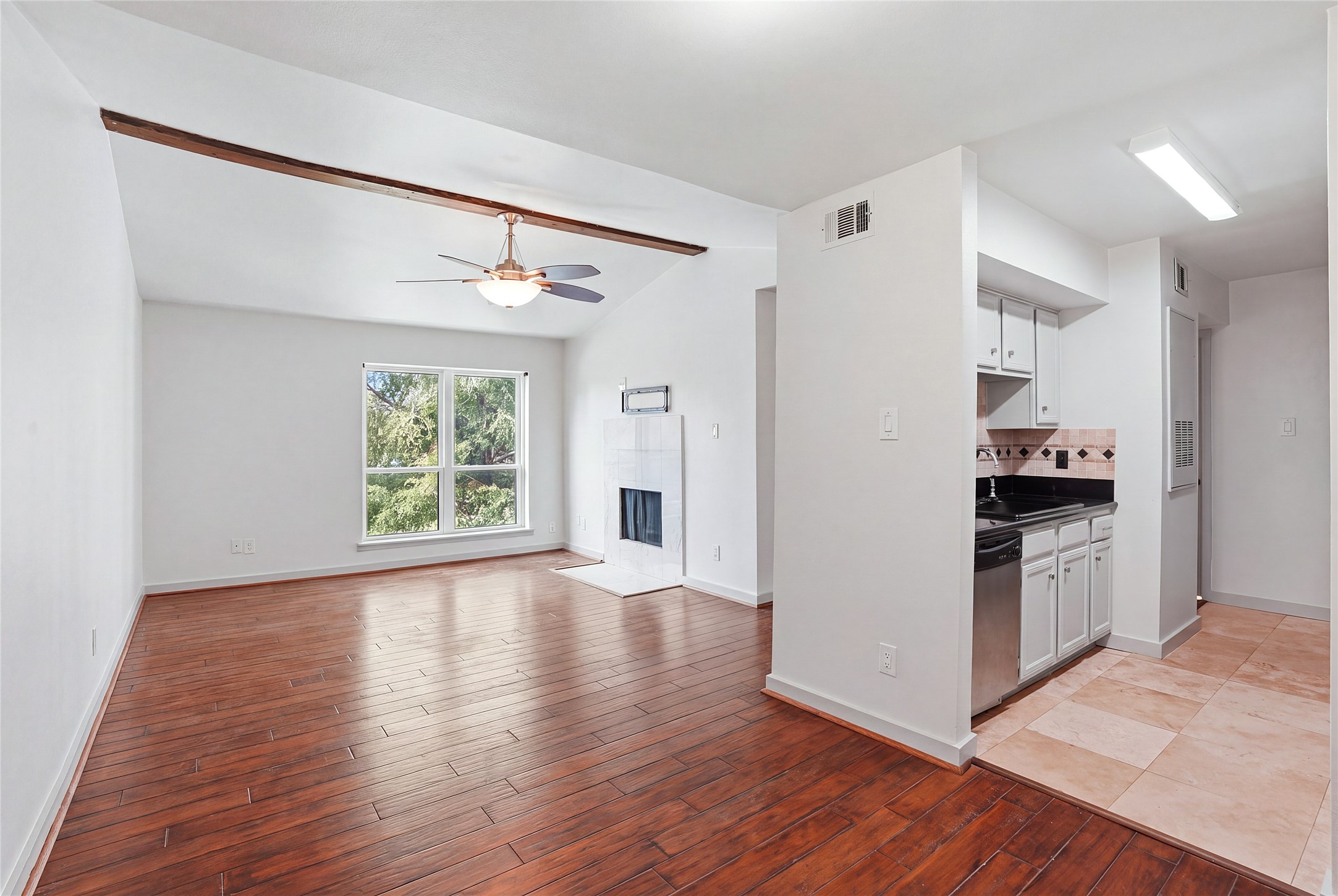 Dining, kitchen and Living room