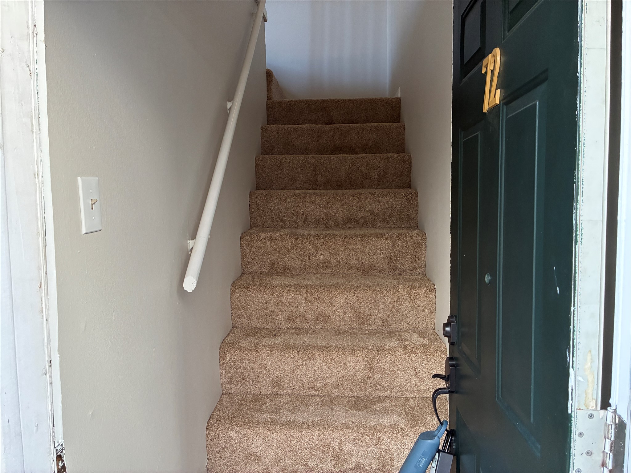 Stairs from front door into unit