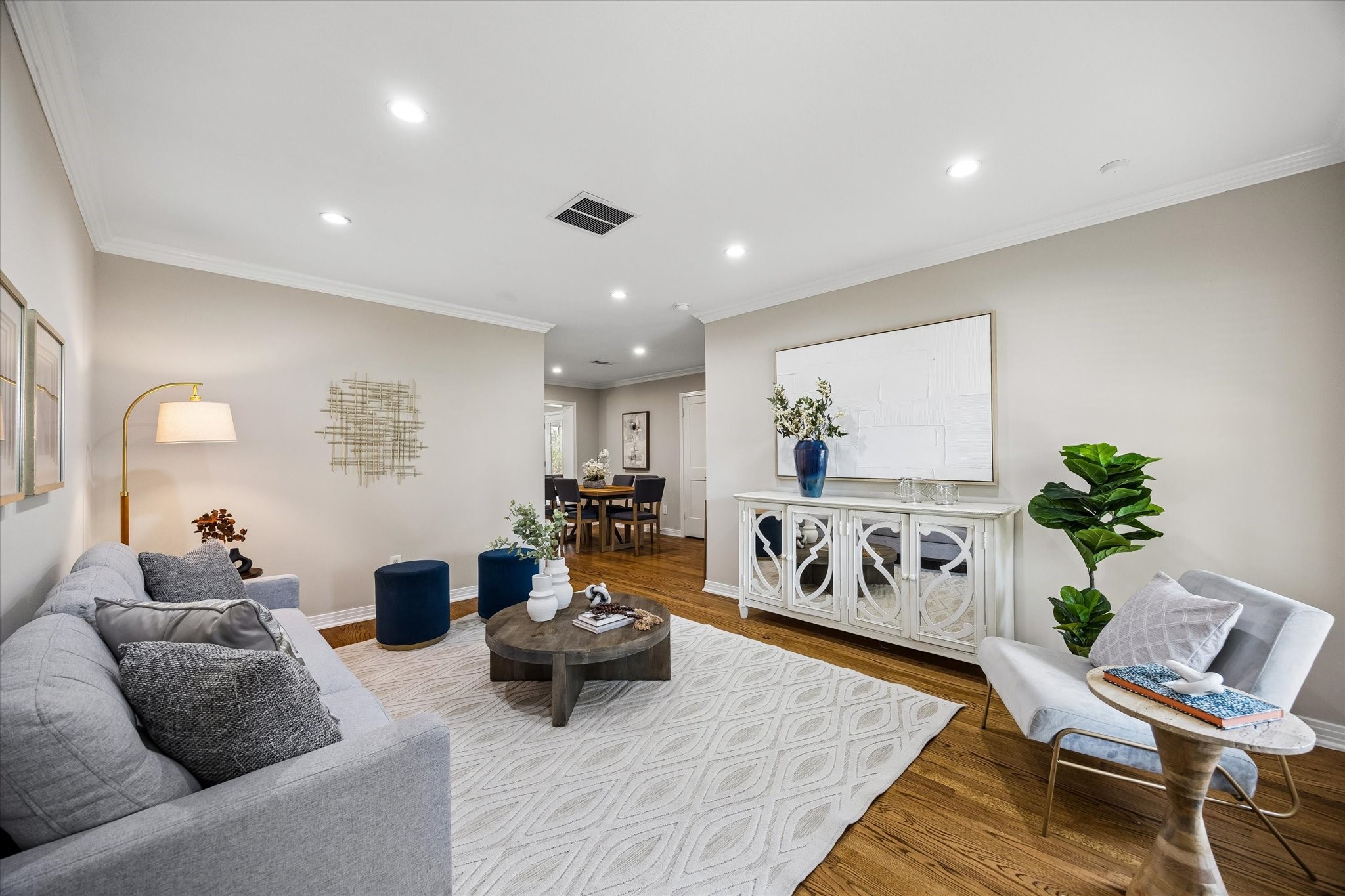 Thoughtfully refreshed interiors offer an elegant setting for gathering and entertaining.
