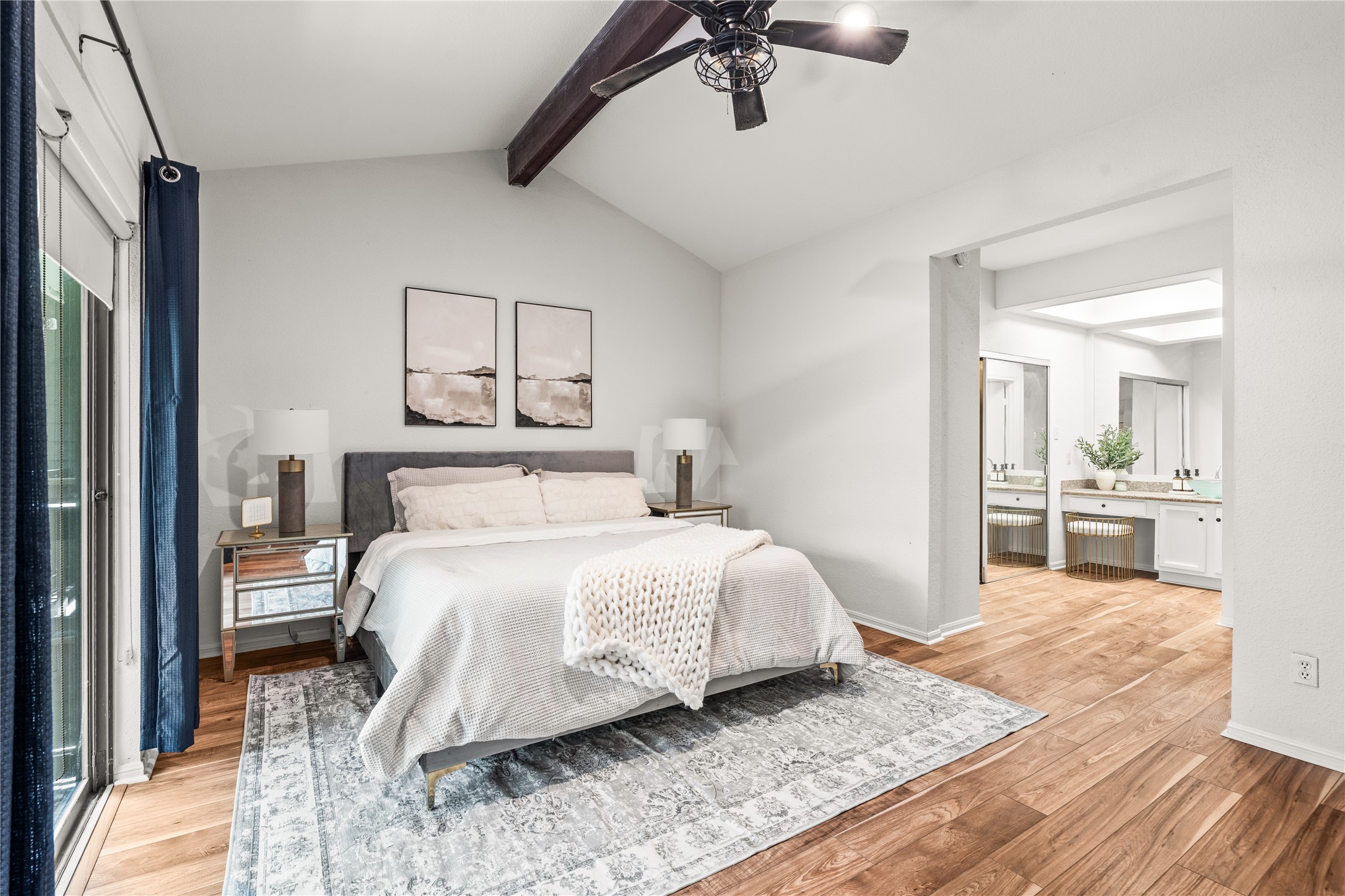 Designed to feel spacious rather than confined, the primary suite offers generous room for full-sized furniture and a comfortable retreat at the end of the day.