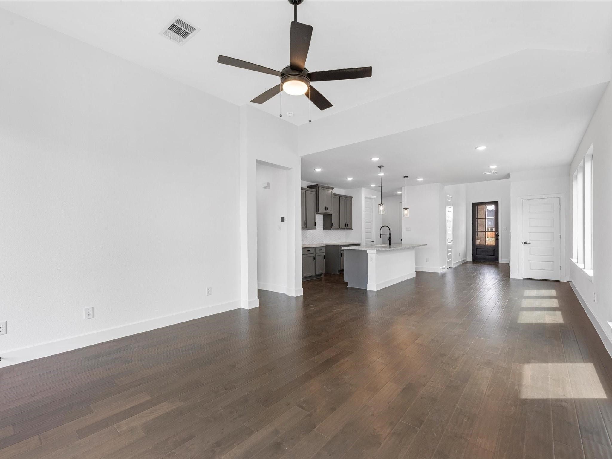 Open kitchen connected to the family room.