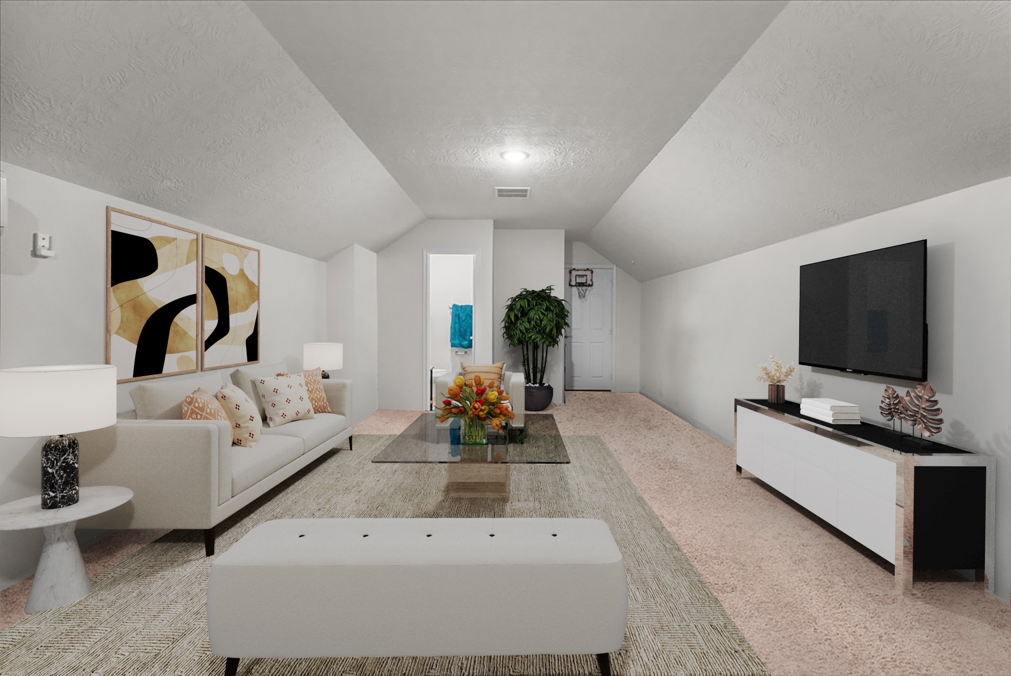 Garage apartment includes a full bath