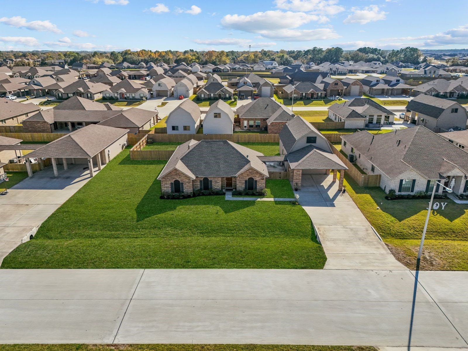 Aerial view of the 0.37 acre lot