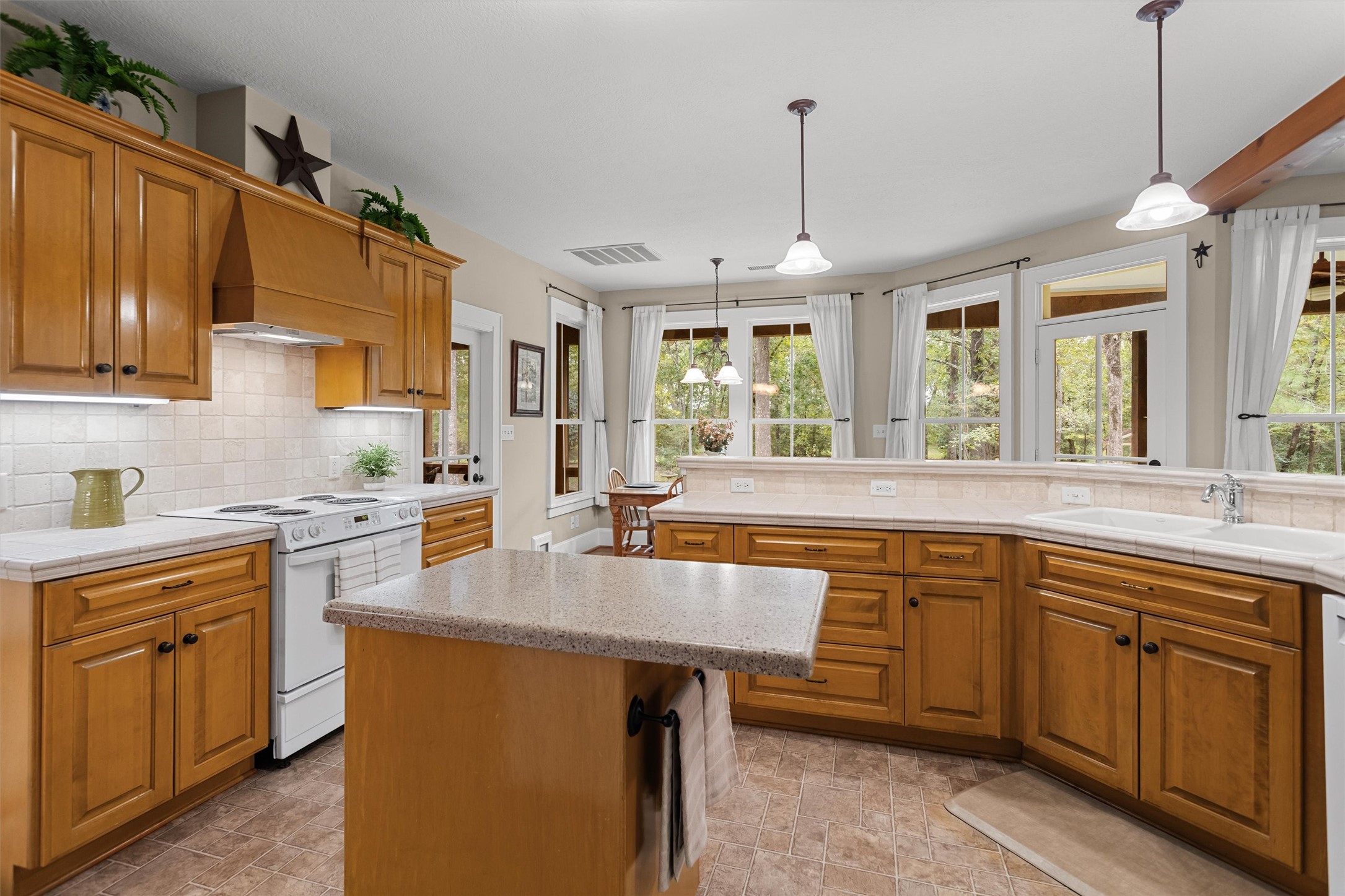 Kitchen with island.