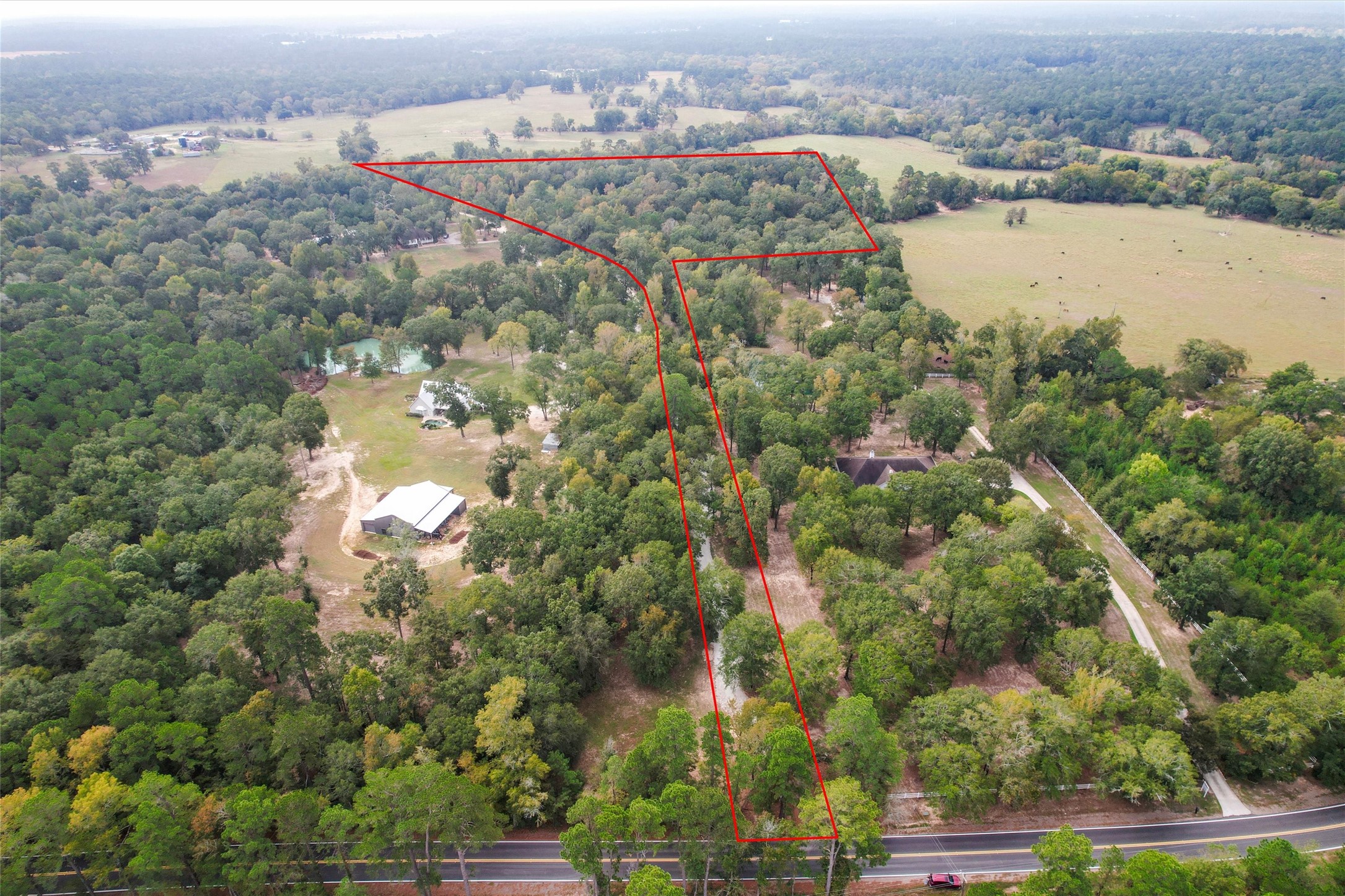Aerial view of the full 15 acres