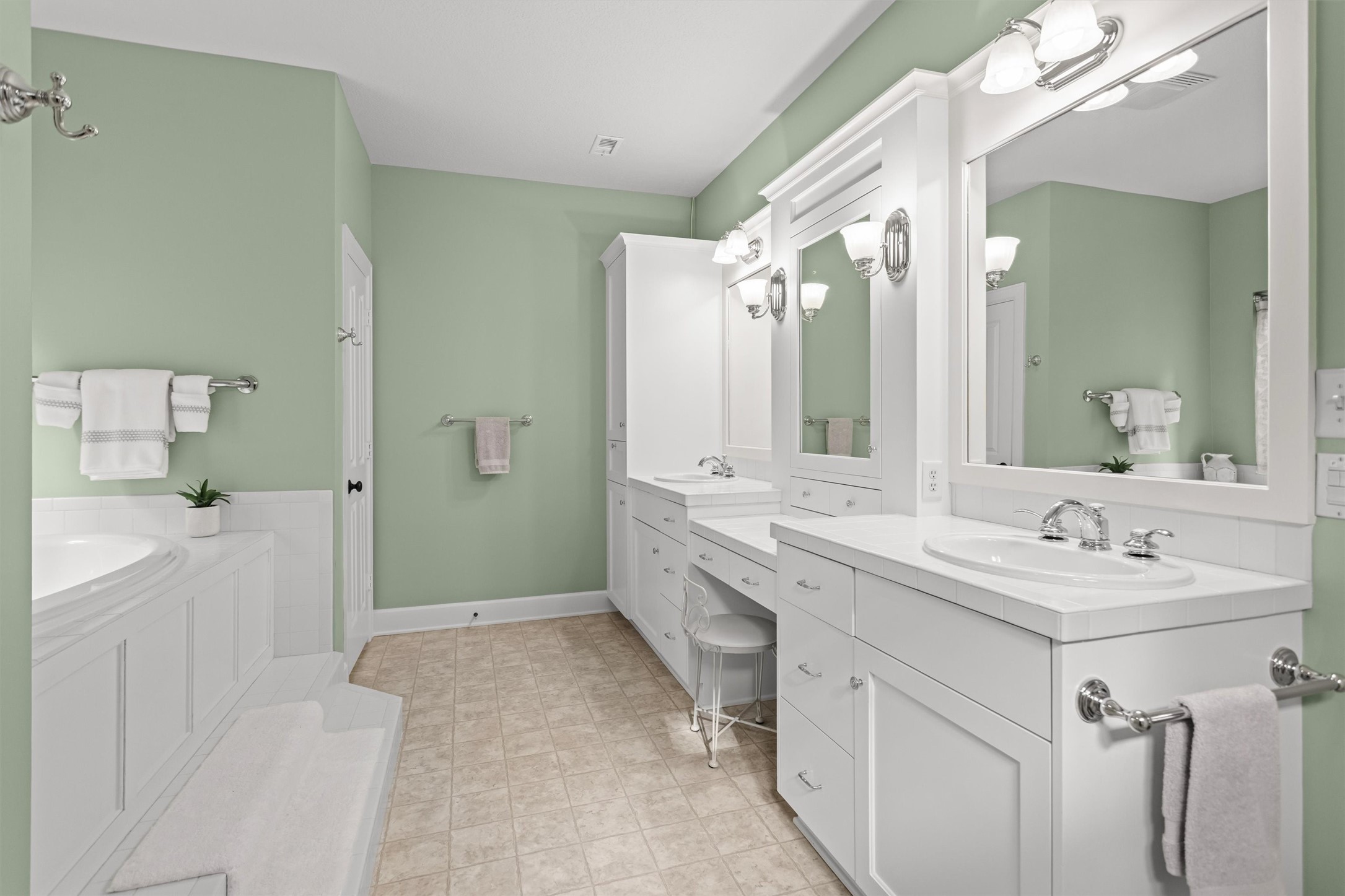 Double vanities with room to spread out