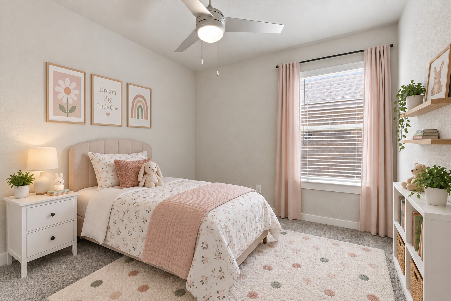 All the Guest Bedrooms have Ceiling Fans! *Photo is Virtually Staged*