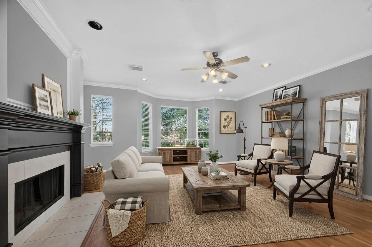 Virtually staged Living area Virtually staged Living area