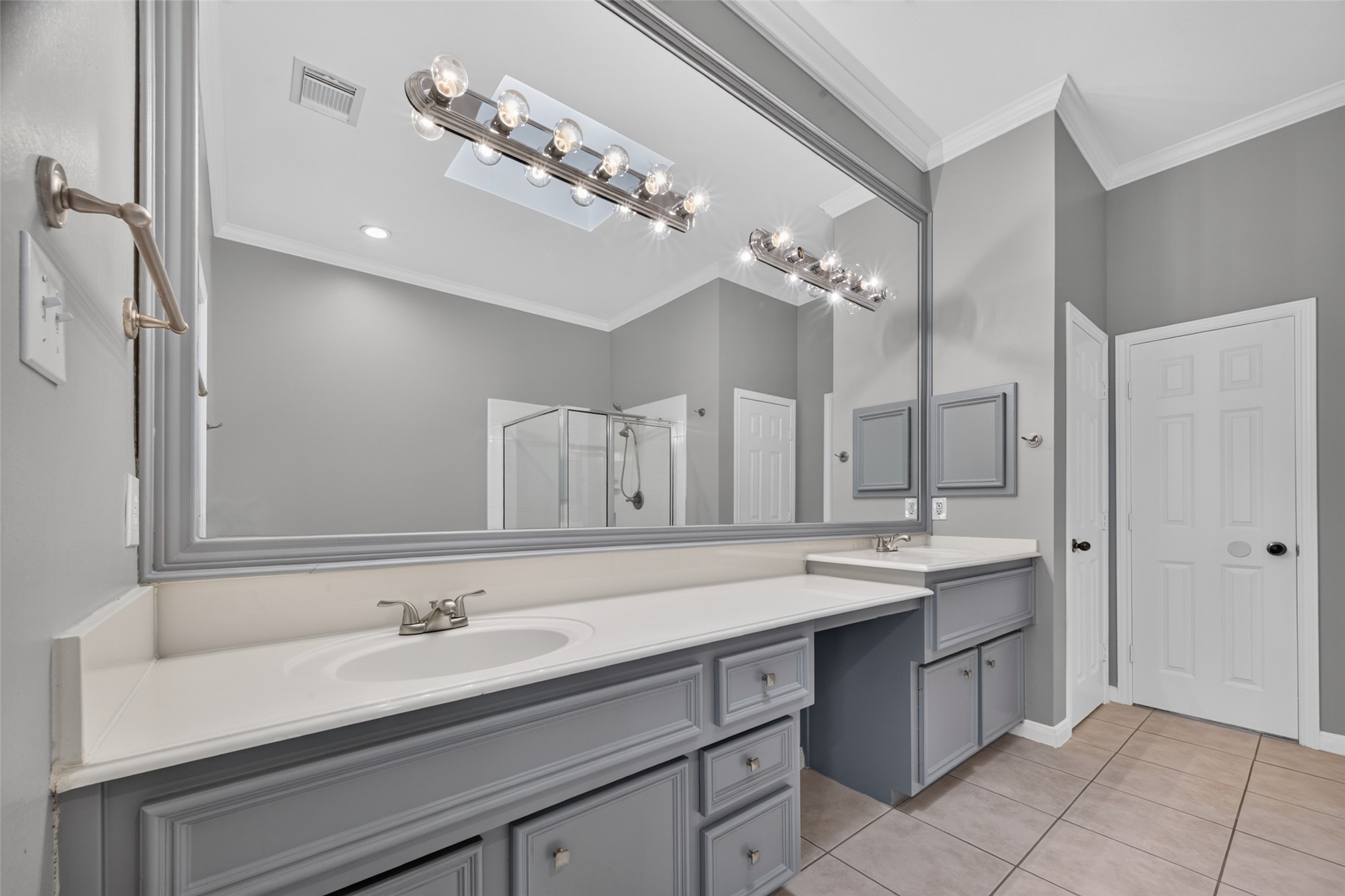 Spacious primary bathroom