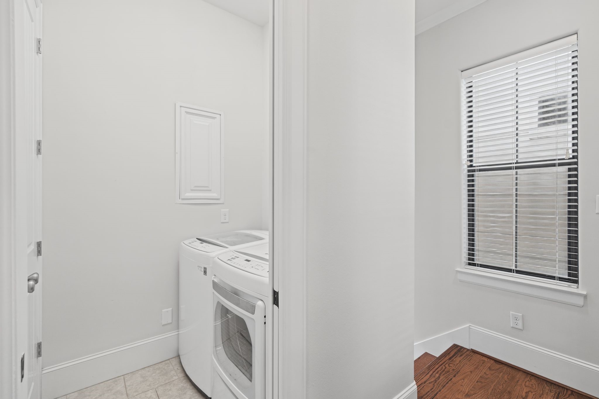 Utility Room [6 x 5]  Third Floor. Conveniently located alongside the bedrooms, this dedicated laundry space accommodates a washer and dryer, keeping everyday household routines comfortably close at hand.