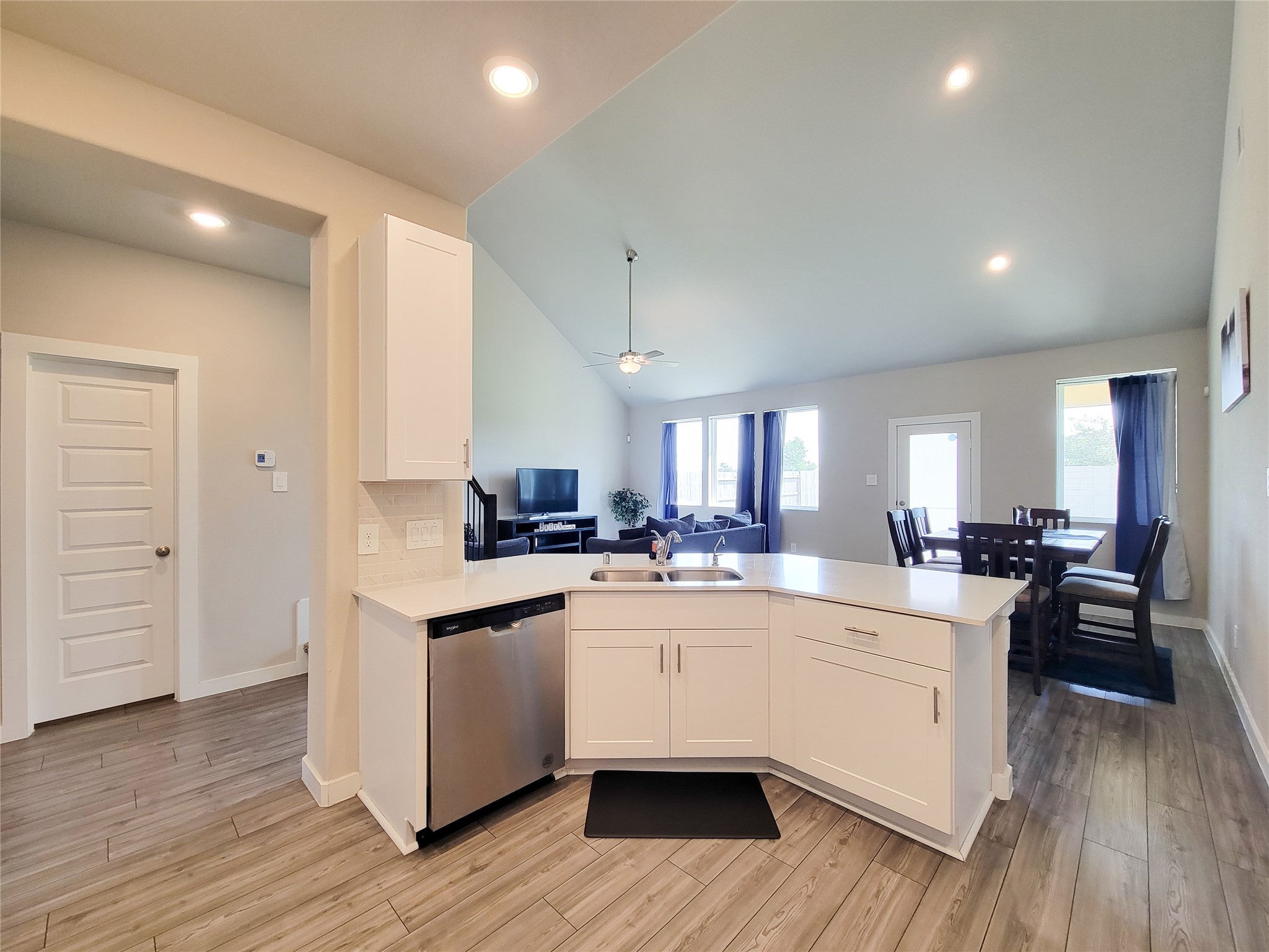 Kitchen sink facing the open and spacious living areas