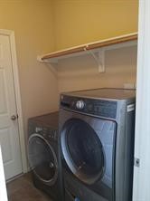 Convenient laundry room located downstairs.
