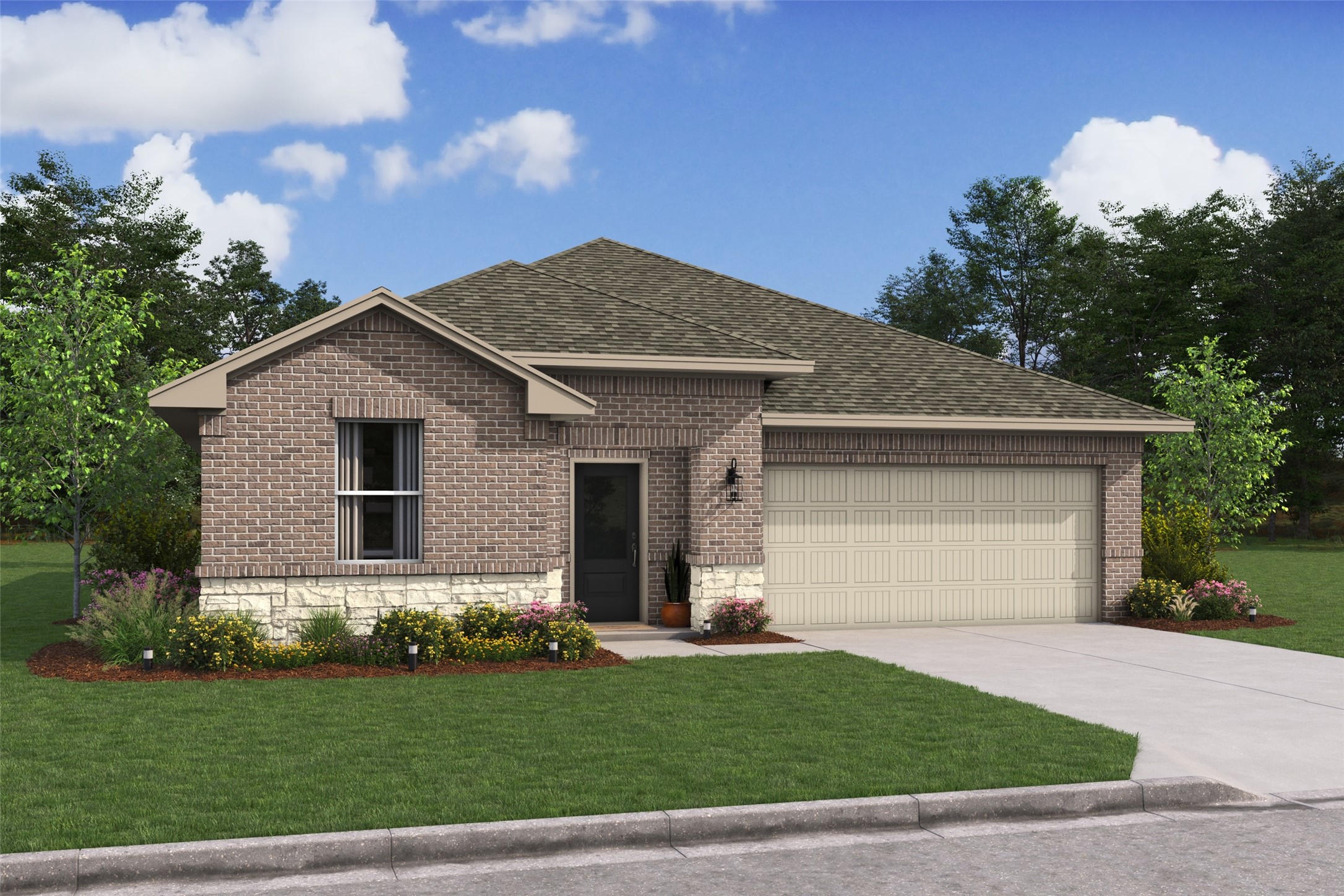 Charming Daffodil IV design by K. Hovnanian Homes in elevation QA built in Glen Oaks.
