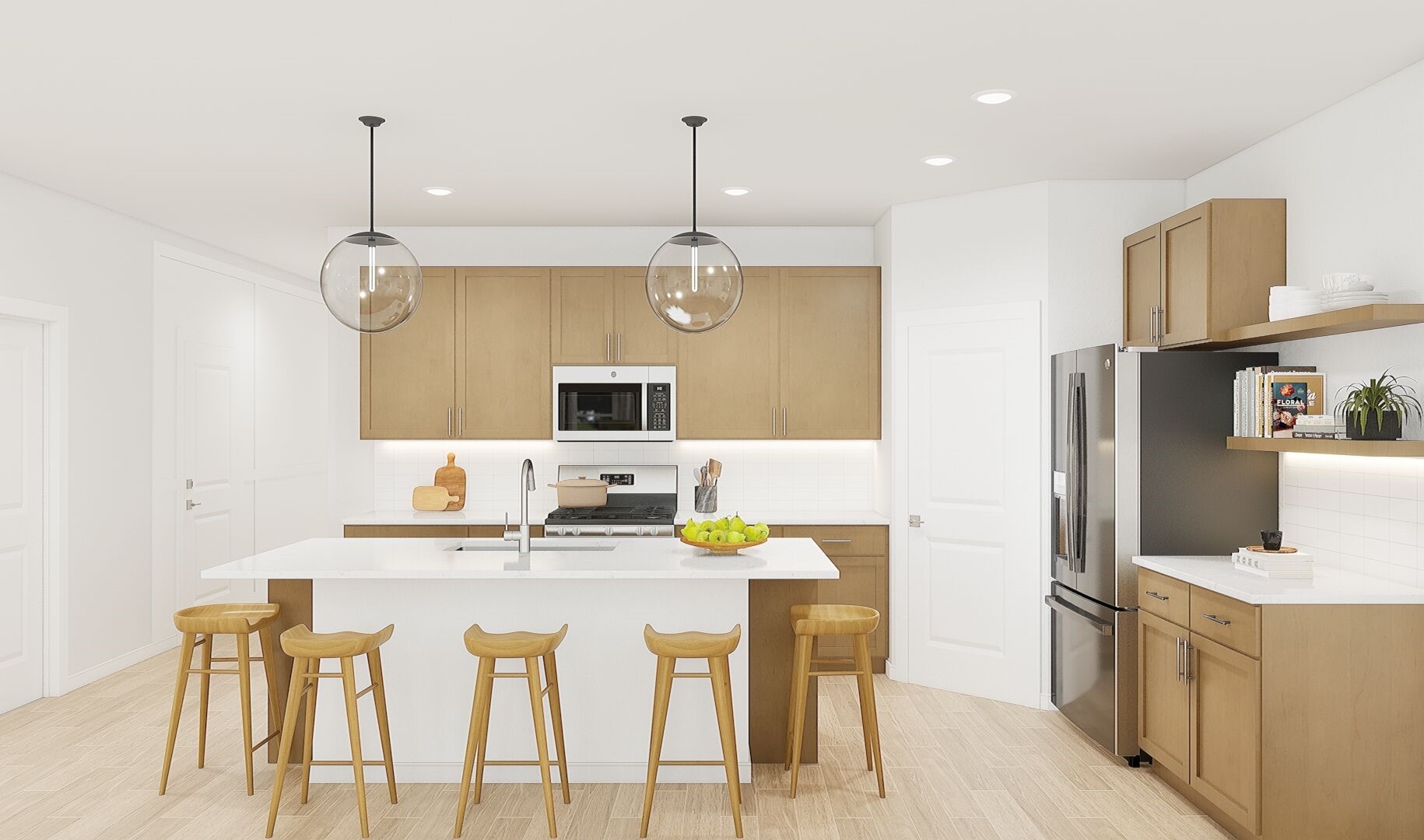 Stylish island kitchen (*Artist rendering used for illustration purposes only.)