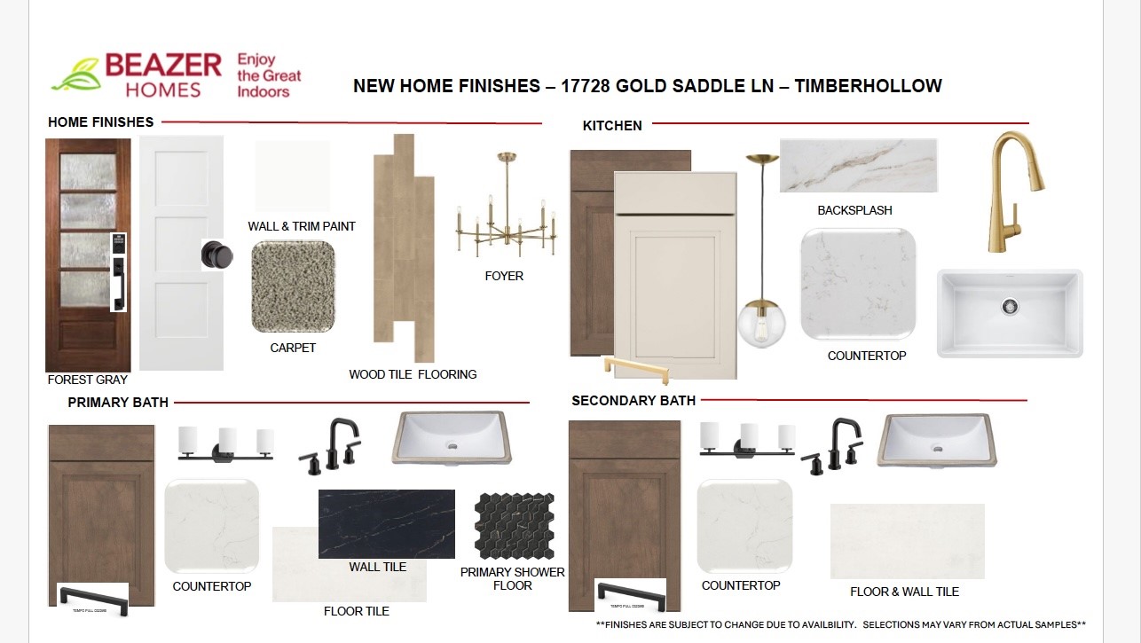 Highlighted finishes for 17728 Gold Saddle Lane.