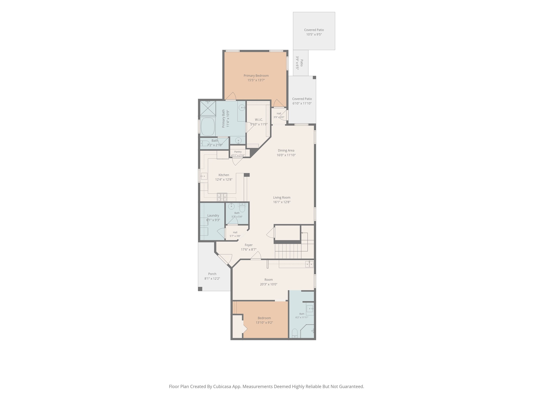 Thoughtfully designed first-floor layout features the primary suite, open living and dining areas, kitchen, and the home's flexible converted garage living space with flex room, full bath and kitchenette.