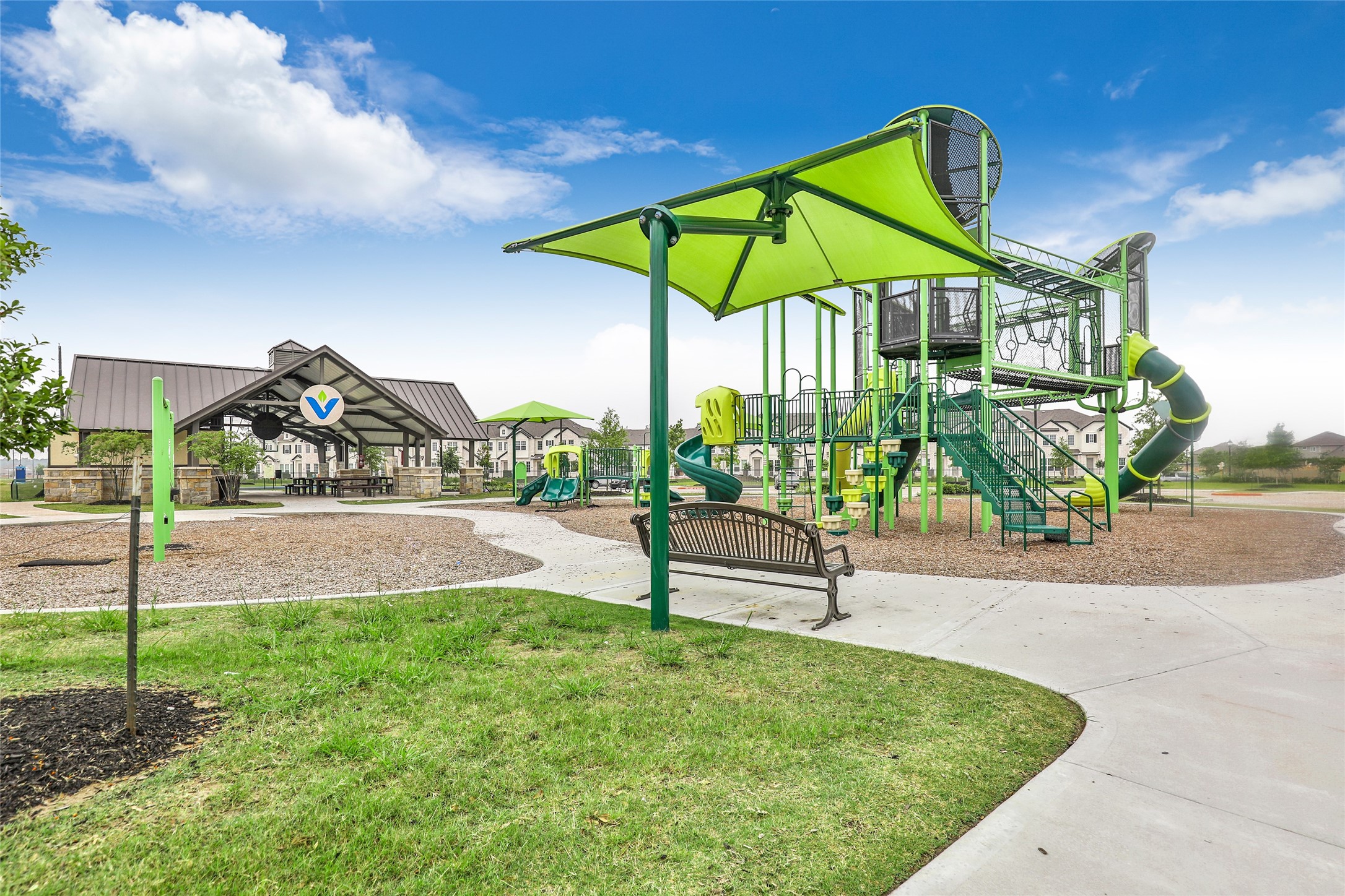 One of Balmoral's beautifully maintained playgrounds offers a fun space for neighborhood adventures.