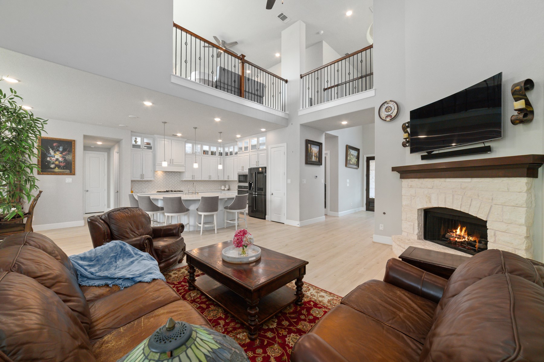 Open-concept living area.