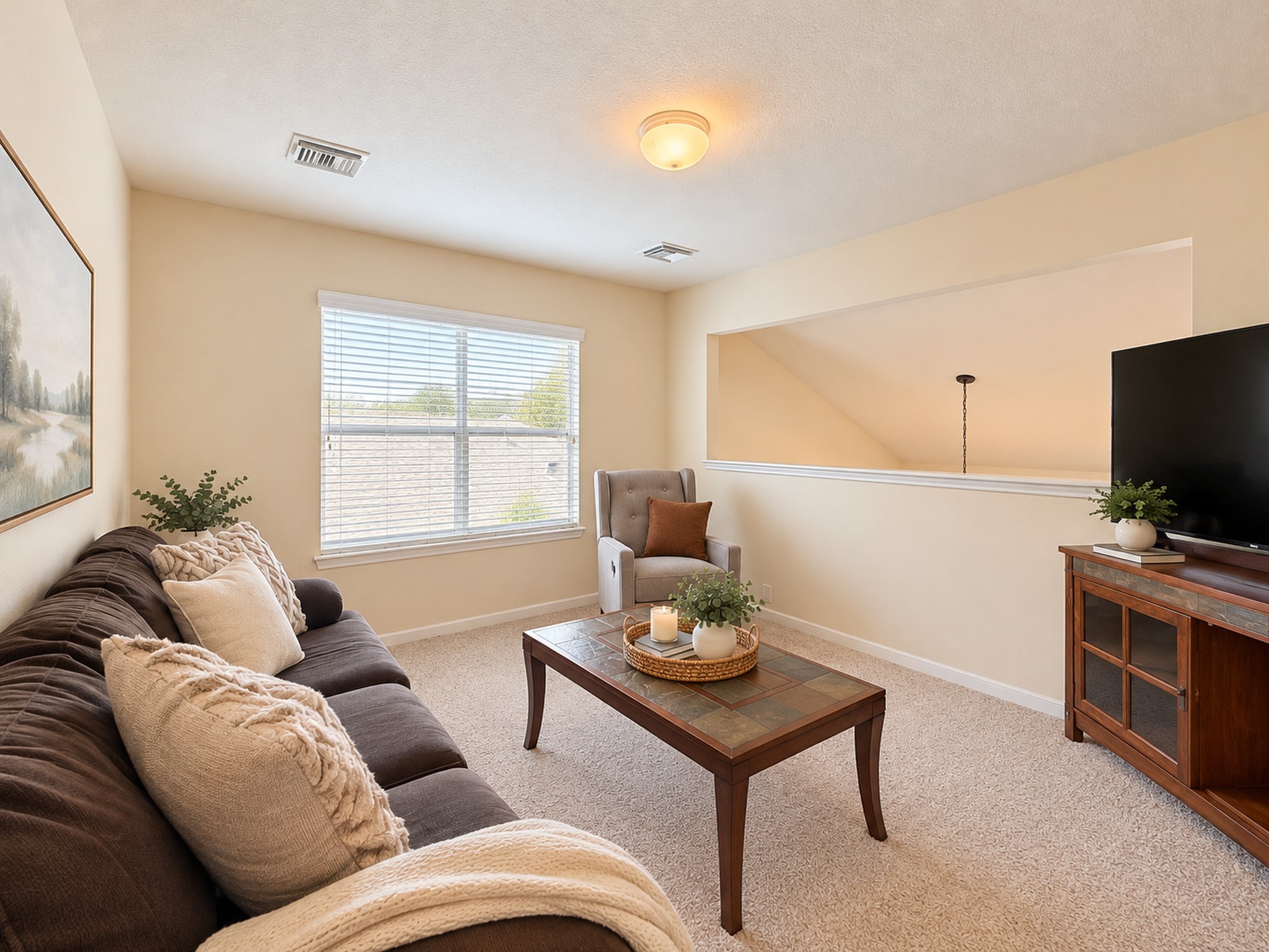 Upstairs Game Room overlooks Family Room below