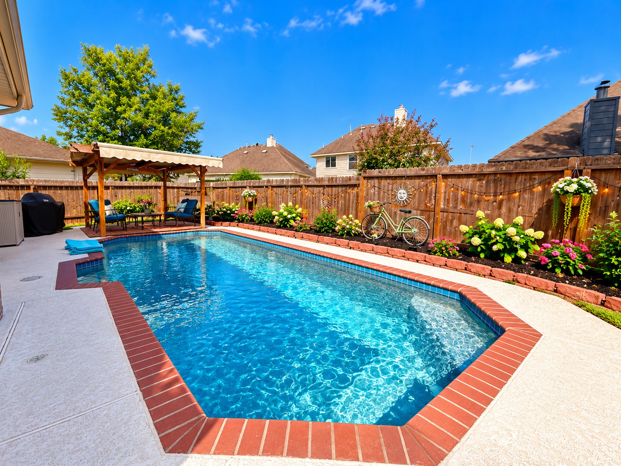 Step outside to this backyard oasis