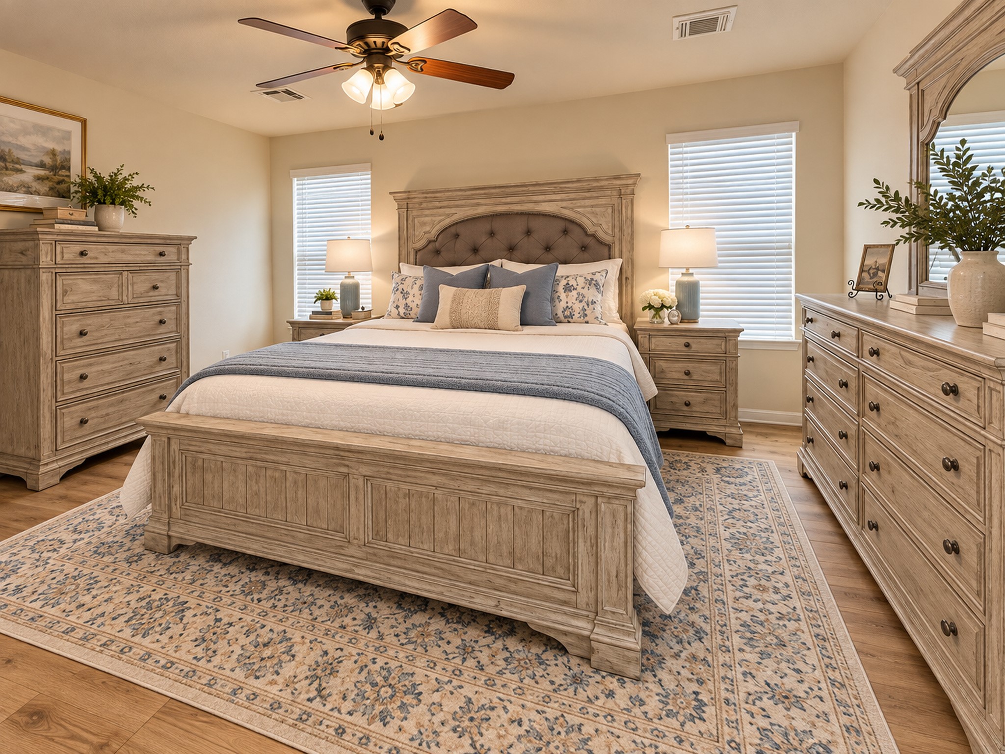 Plenty of space for a king bed and 2 dressers