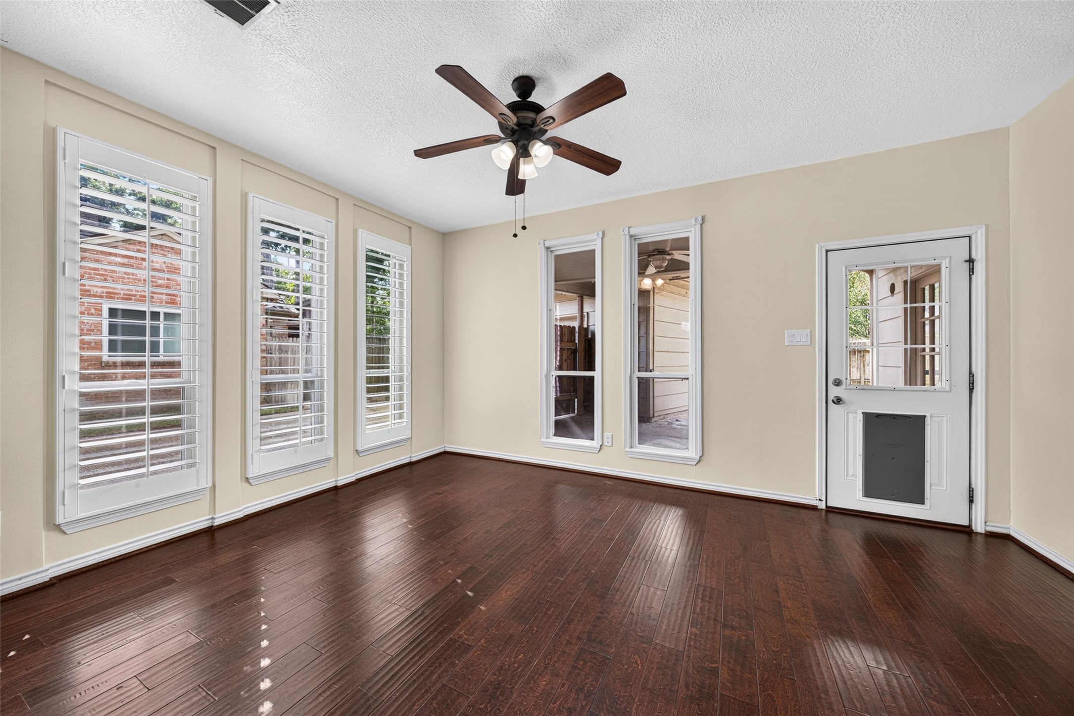The breakfast room is large enough to serve as the dining room making enclosing the dining room as an office a possibility if desired.