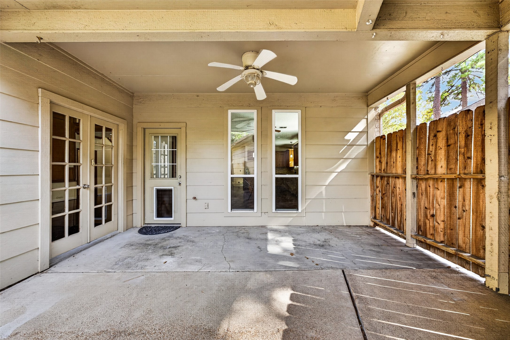 Another angle of the covered back patio.