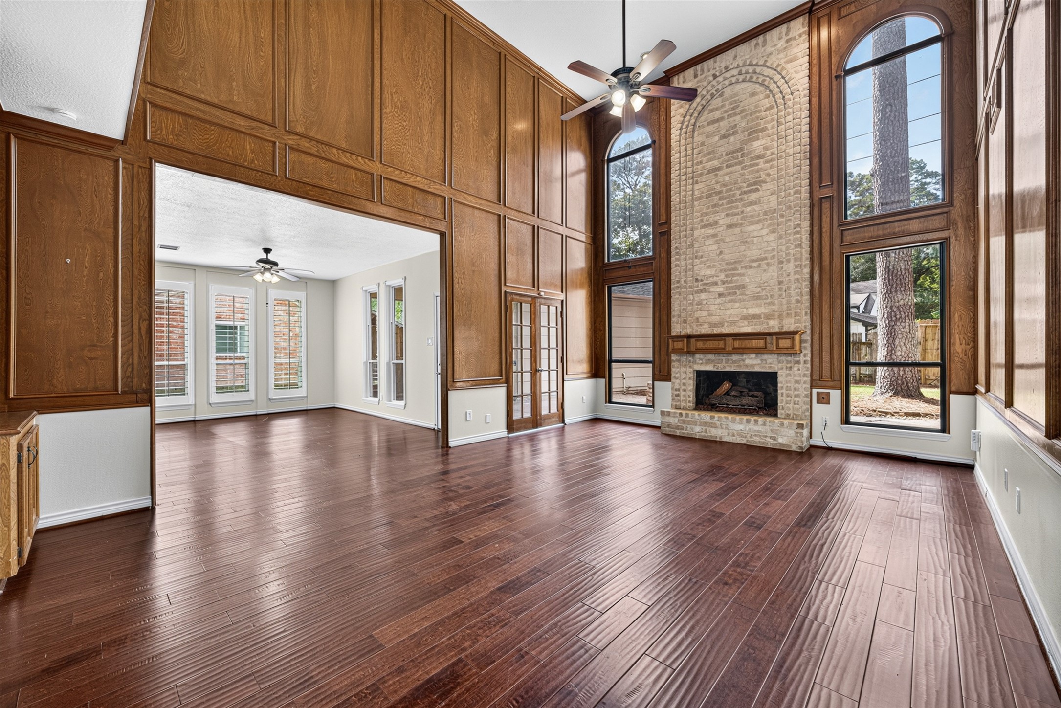 The large living room gives you many options for furniture configurations. The room to the left is the breakfast room.