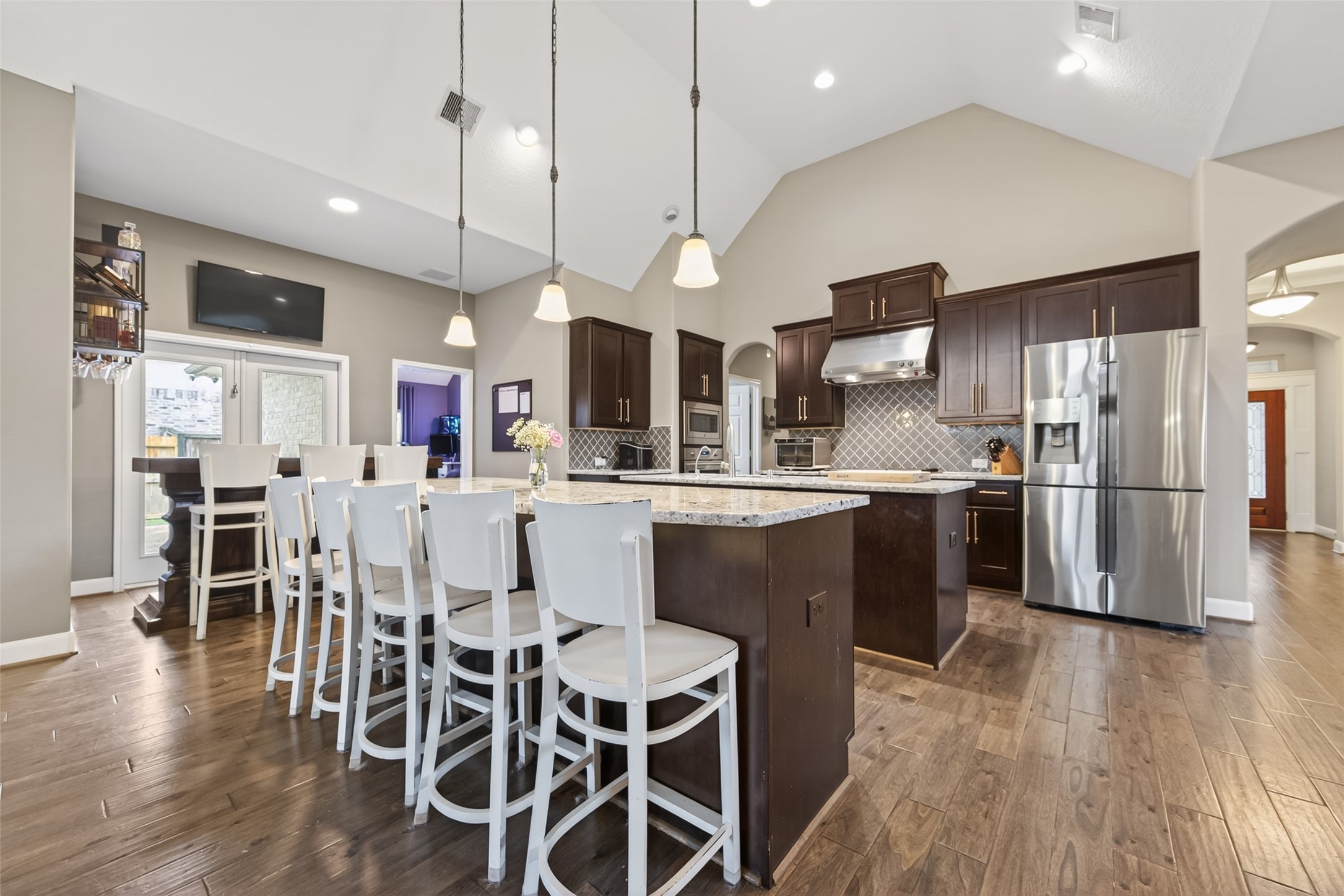 The double island is perfect for entertaining while you prep while still being involved.