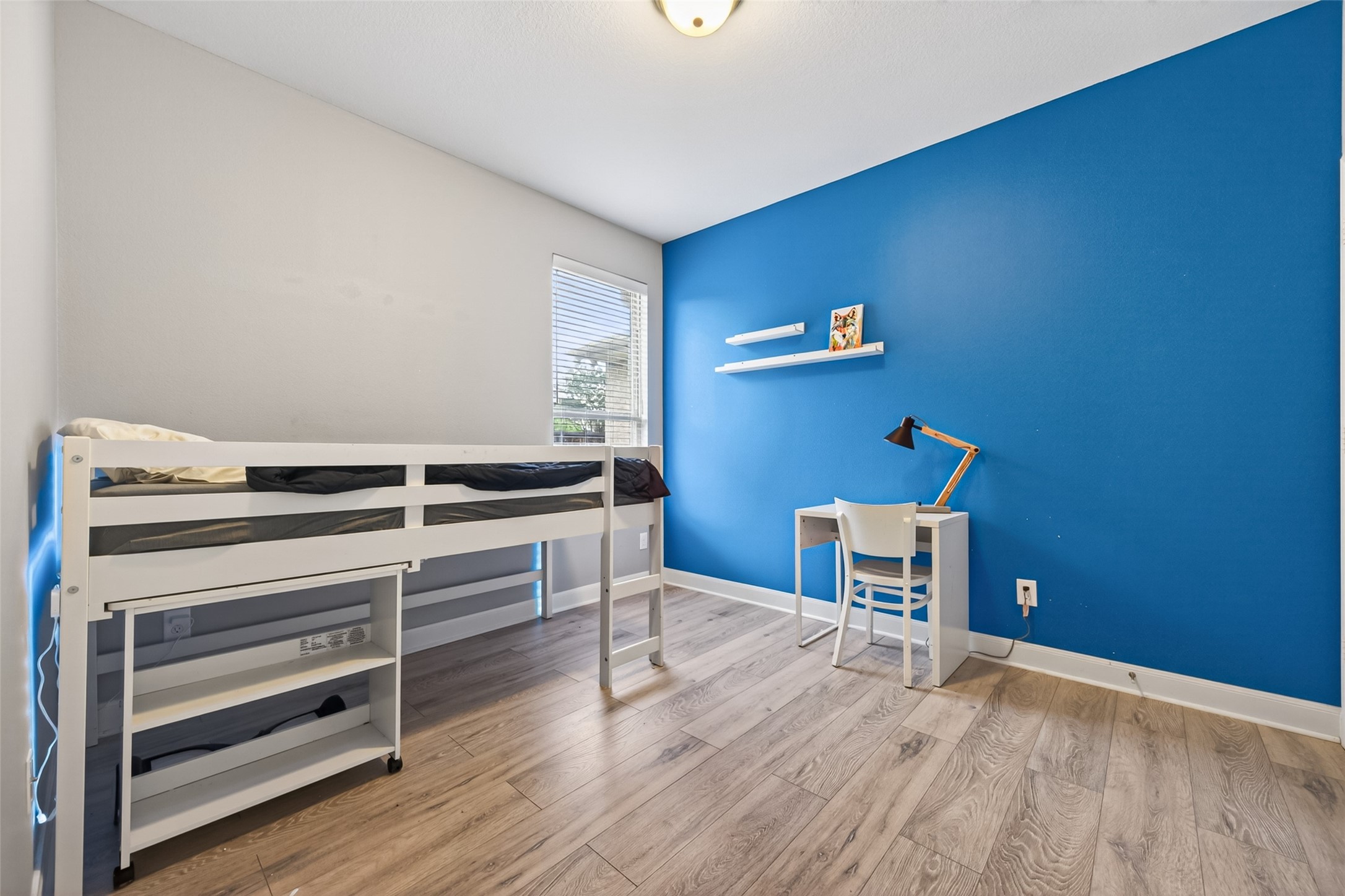 Room was recently painted to original color. New floors for easy cleanup