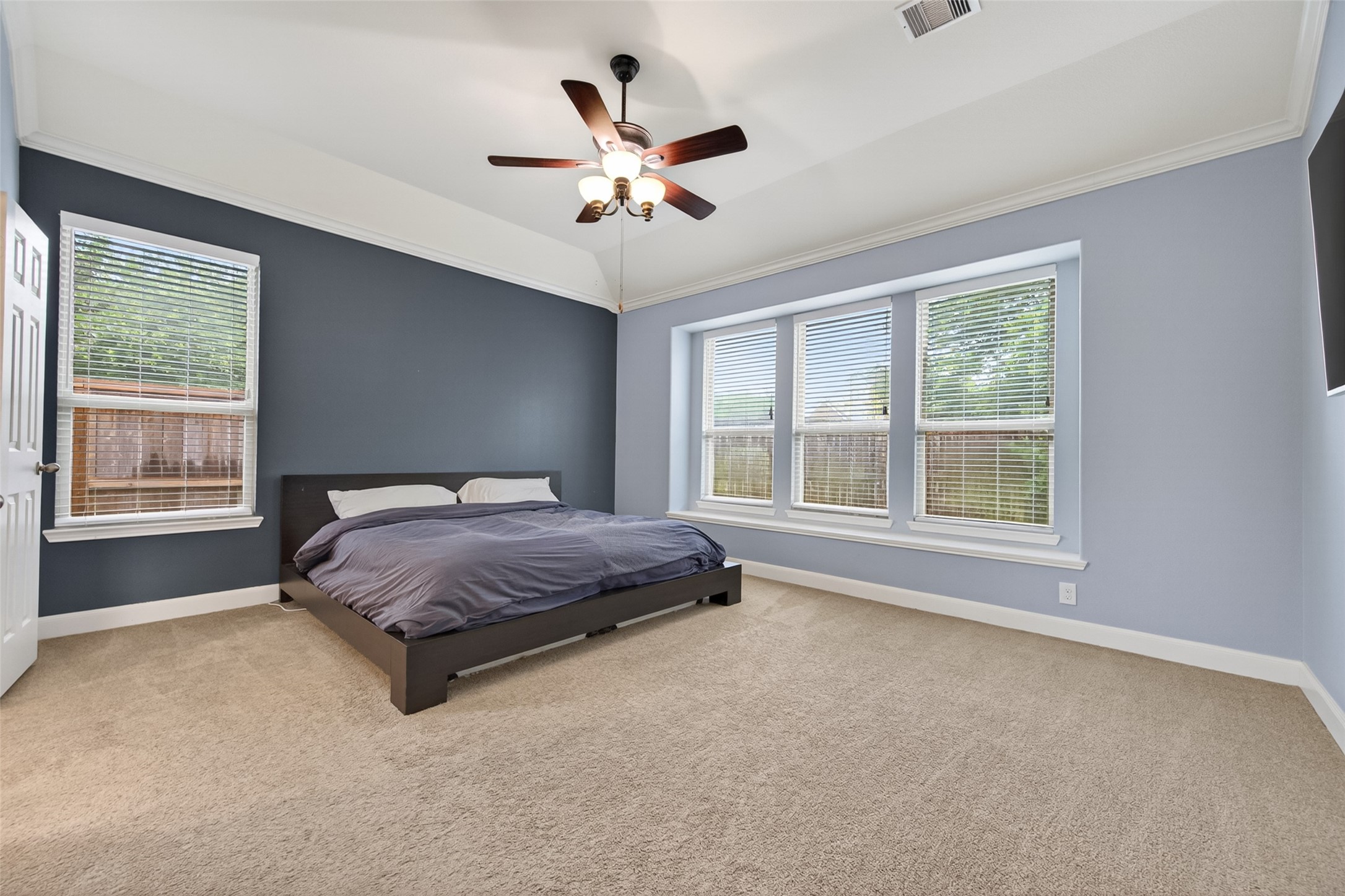 The Primary suite is fit for royalty with so much space.