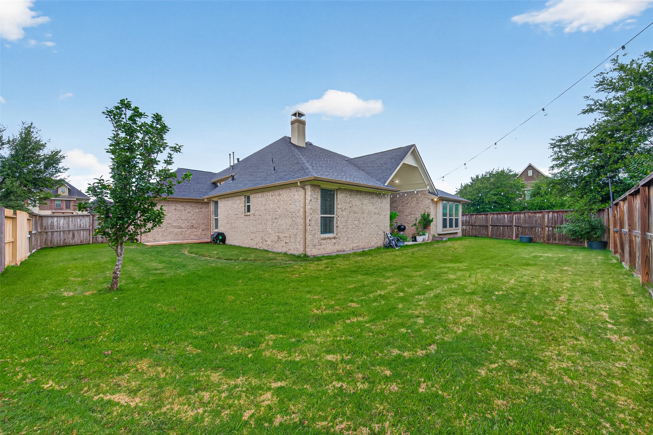 The right side of the home also has a second patio
