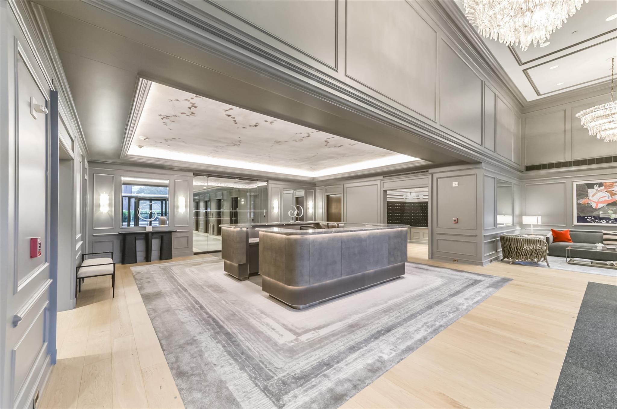Full lobby view with the concierge desk.
