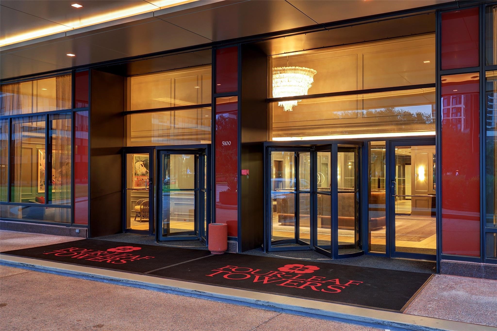 Entry with 24 hour concierge and limited access.