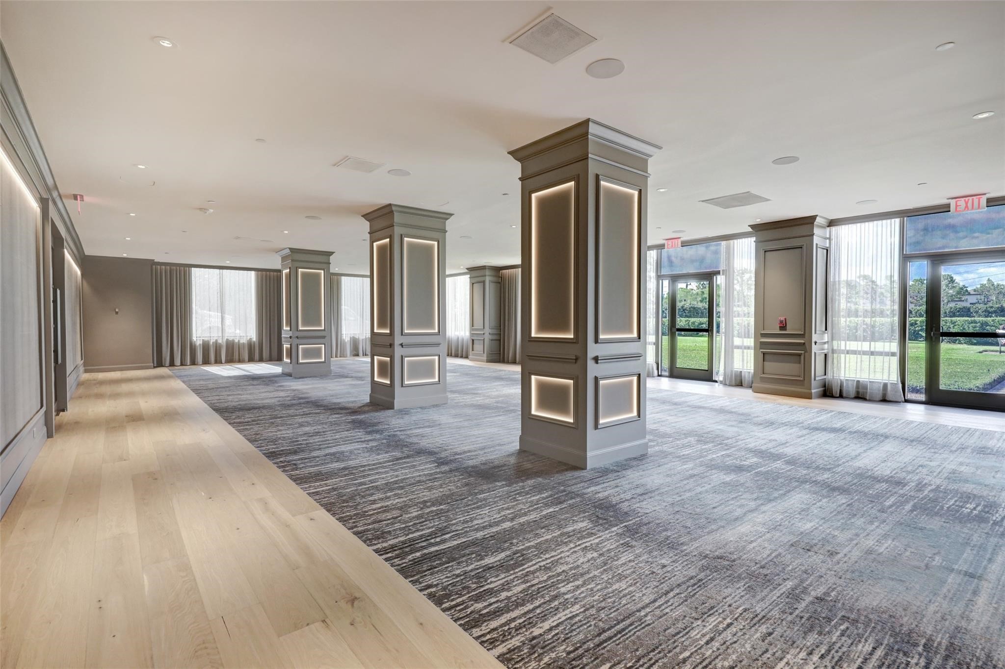 Large party room with caterers kitchen for your next gathering.