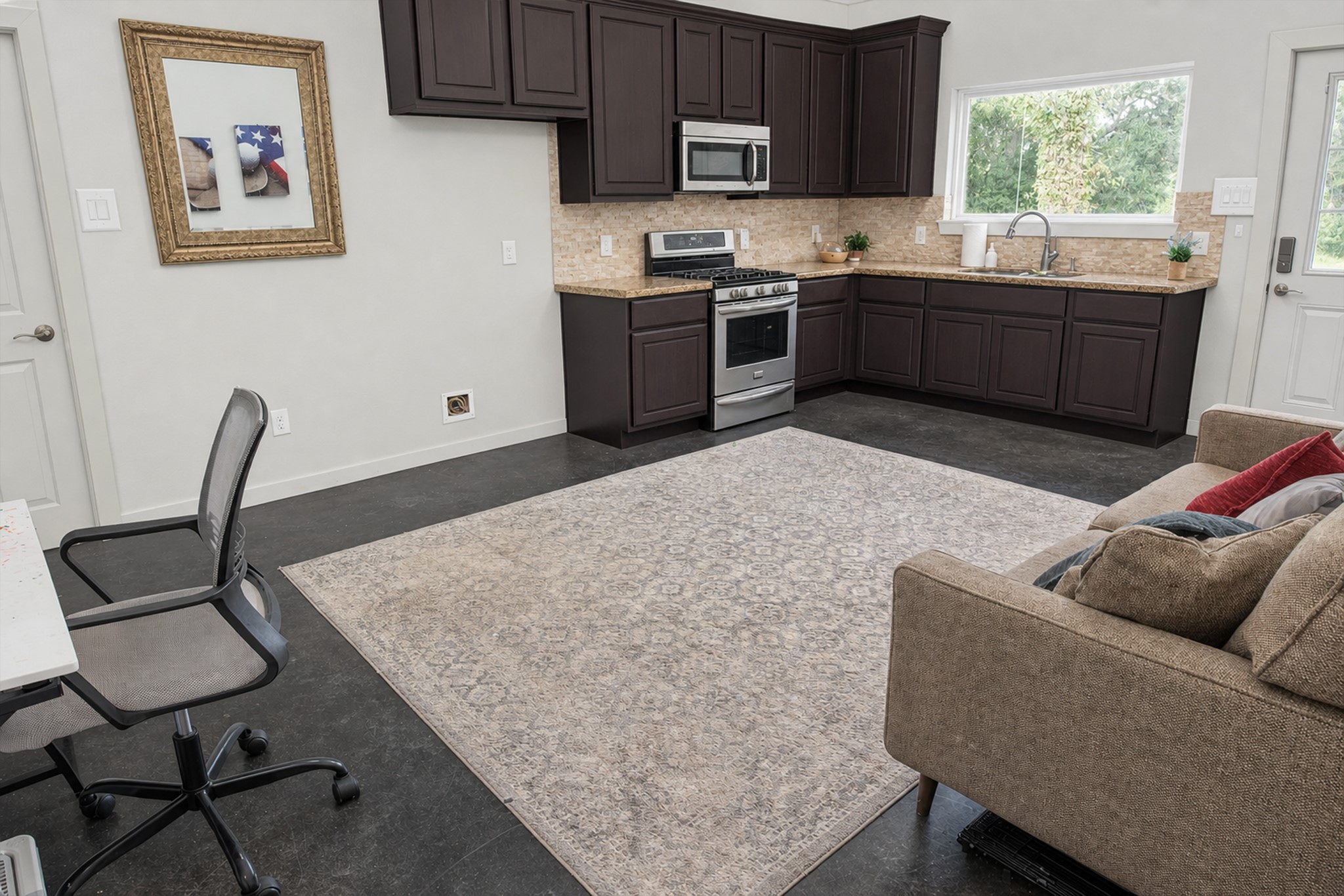 Apartment Living Area and Kitchen