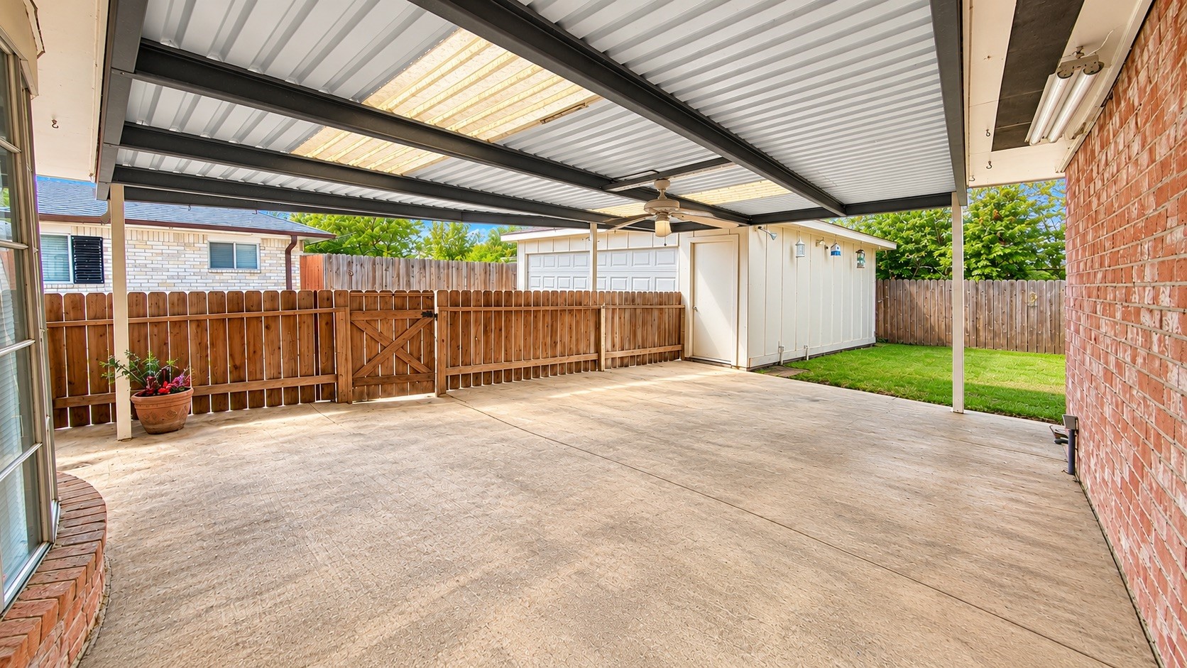 Covered patio area.